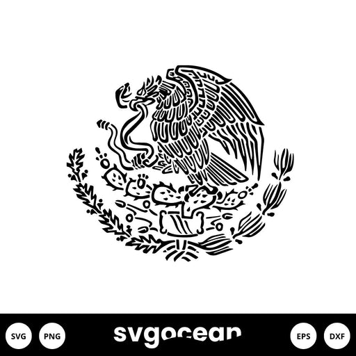 Mexico Flag Eagle SVG vector for instant download - Svg Ocean — svgocean